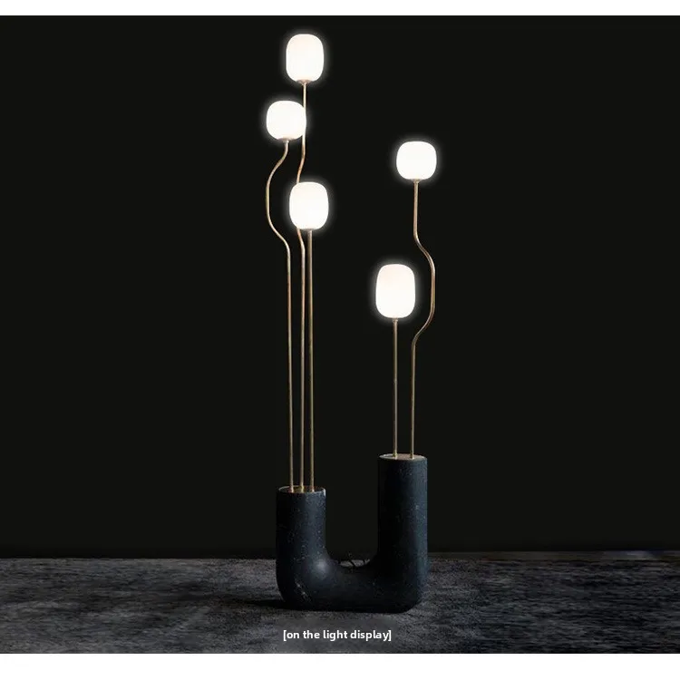 Nordic Style Standing Floor Lamp LED Light Resin Human Tree Branch Ornament for Hotel Lobby Studio Villa Living Room Decoration