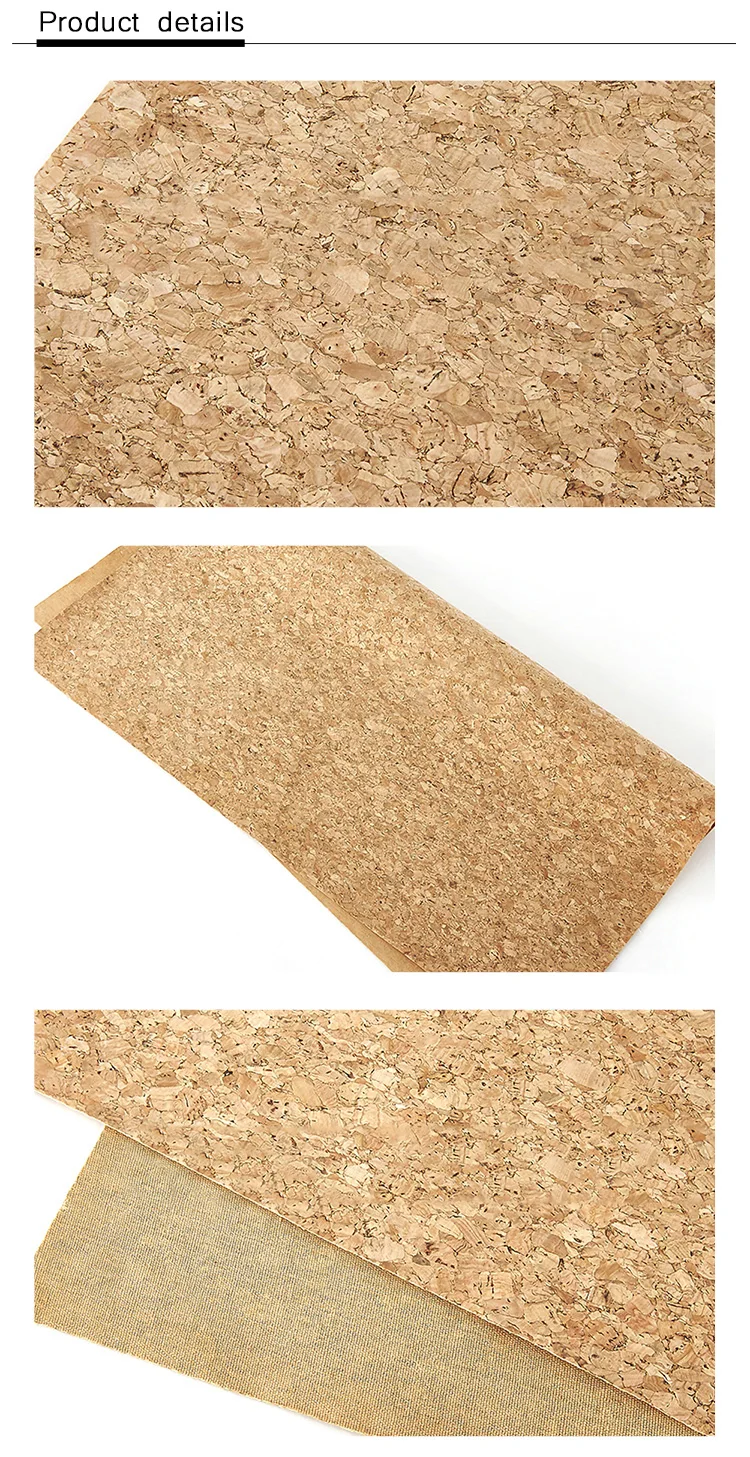 Good quality leather natural gold fleck cork fabric