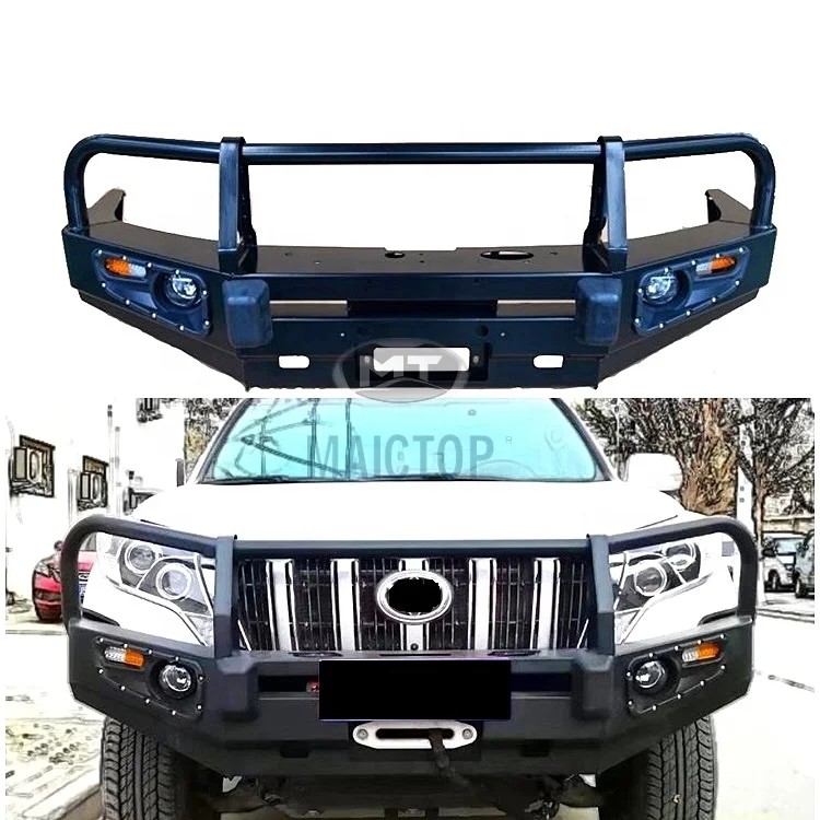 Maictop High Quality Car Front Bumper Black Steel 3 Loop Bull Bar For