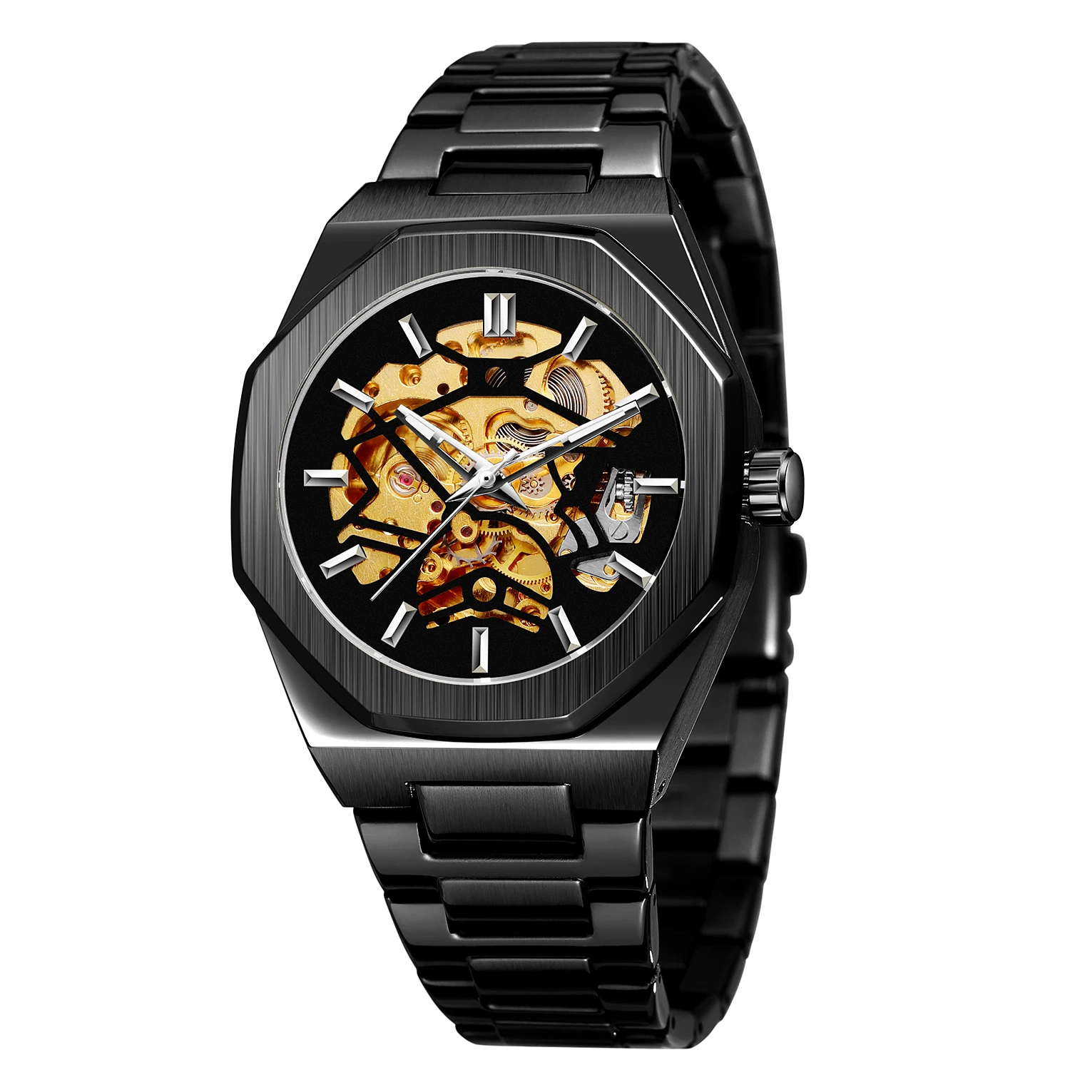 
China Factory FORSINING Newest Trend Design Wrist Watches OEM Custom Luxury Men Mechanical Automatic Skeleton Watch 