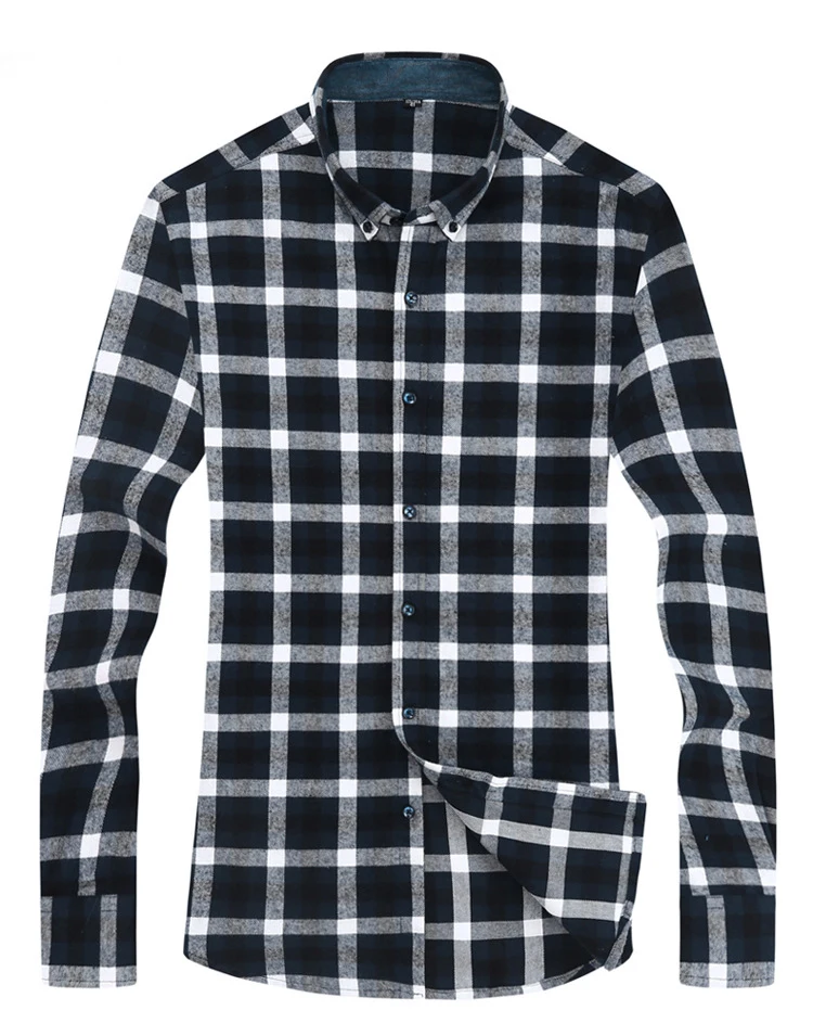 Wholesale Cheap Casual Button Down Collar Plaid Shirt From China