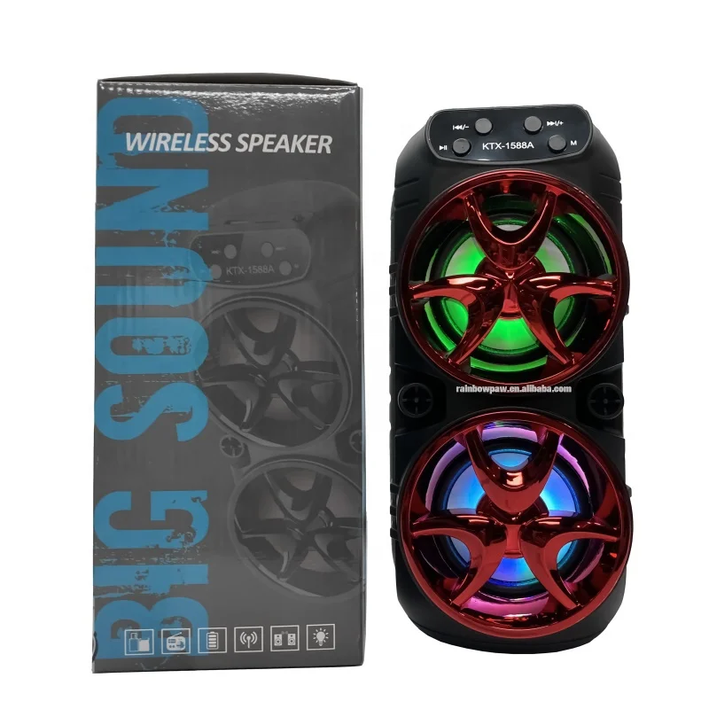 KTX-1588A Dual 3 Inch Portable Bluetooth Party Speaker with FM