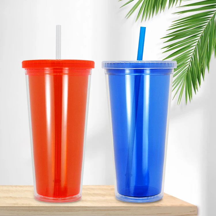 Lincond Hard Small Plastic Tumbler Cup With Straw And Lid For Kids ...