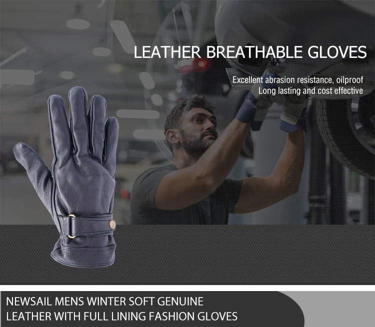 GLOVEMAN Mens Winter Soft Genuine Leather With Full Lining Fashion Gloves