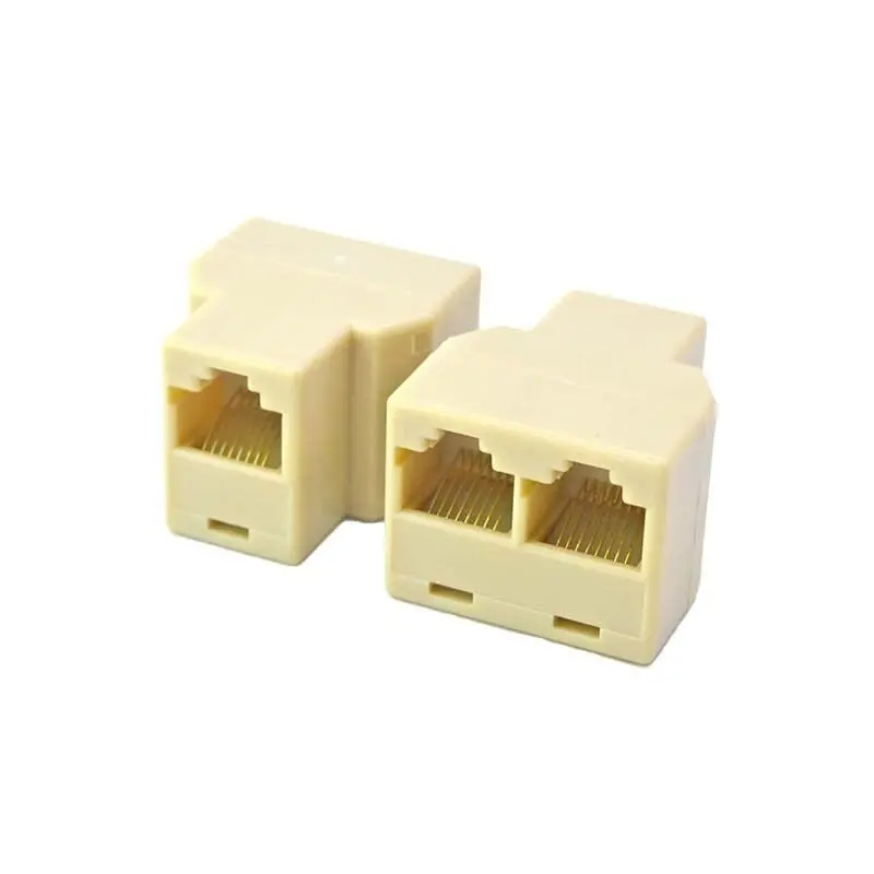 3 X RJ45 Ethernet LAN Network Y Splitter 2 Way Adapter 3 Ports Split 1 to 2 #LAC 