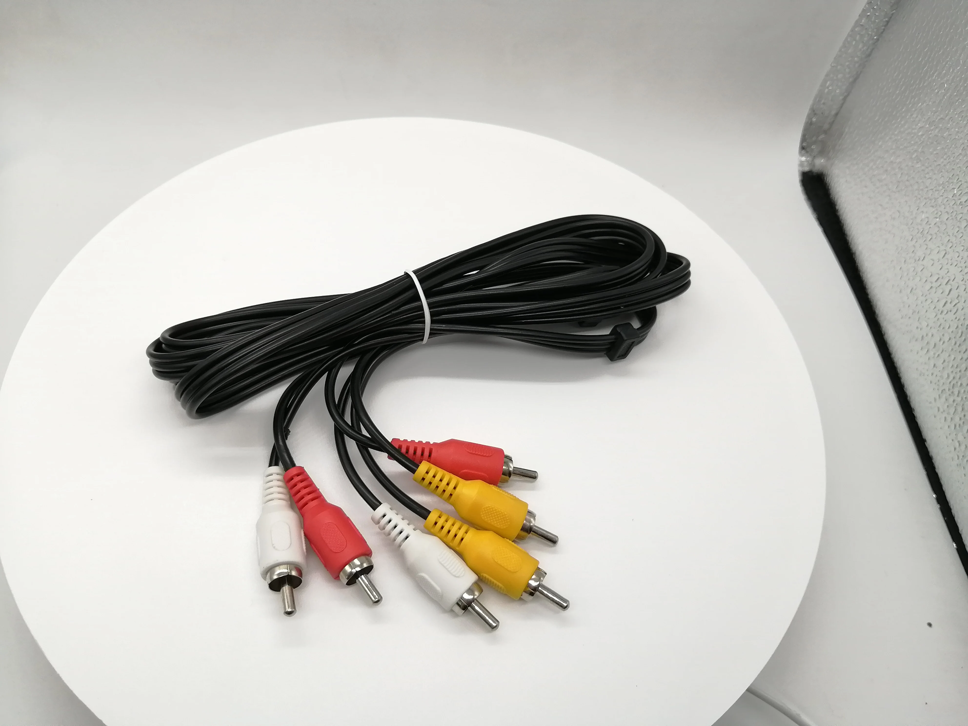 3rca 至 3rca 插頭立體聲音頻電纜 av 公母電纜適合 hdtv,dvd 和 av