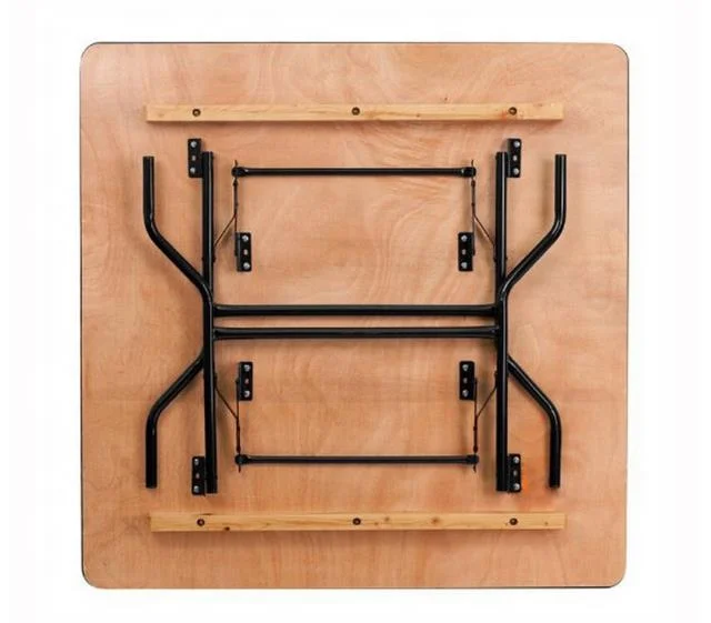 Modern Square Wooden Panel Folding Dining Table Indoor Outdoor Portable Banquet Table factory