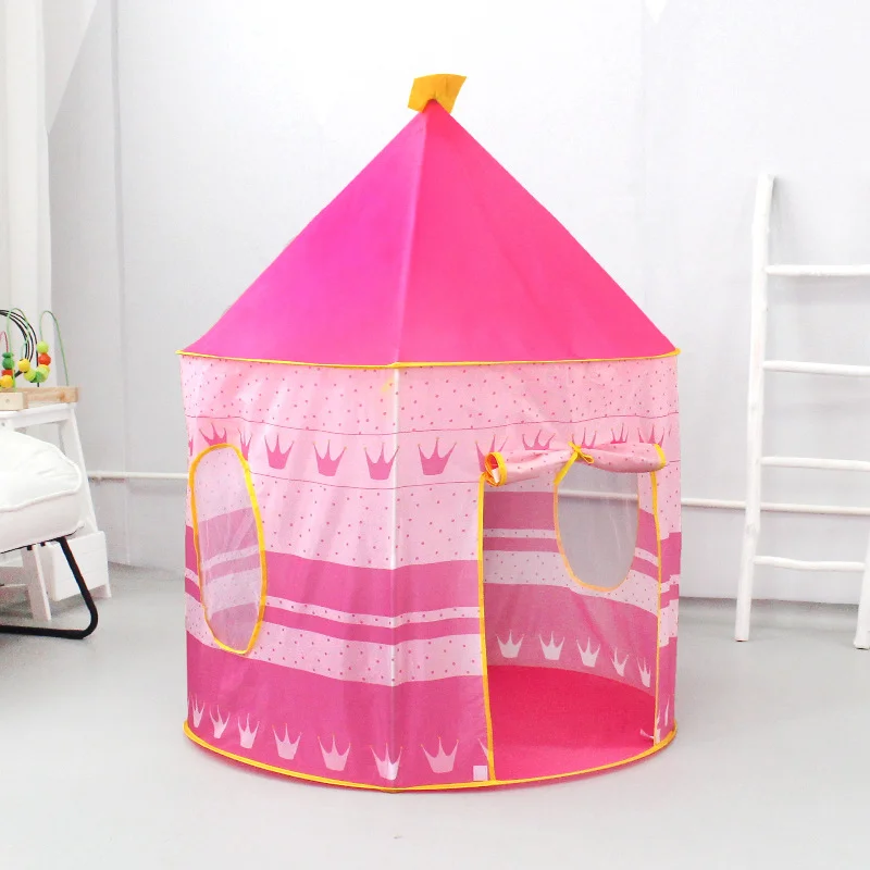 Kids Gifts Folding Play Tent Portable Foldable Tipi Prince Tent crown Children Boy Play House Outdoor Toy Tent Cast supplier