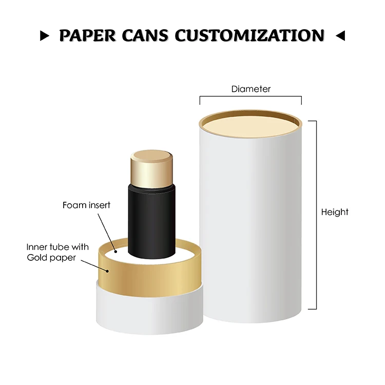 Custom eco friendly carton cylinder kraft paper round box empty biodegradable craft cardboard boxes packaging tubes