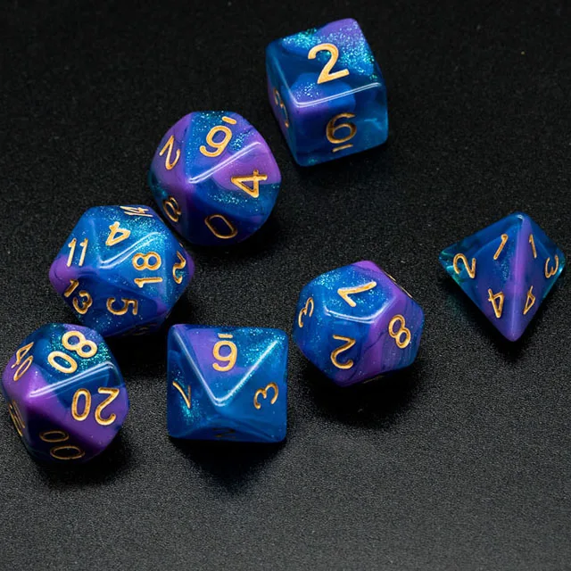 Polyhedral Bulk Glitter Plastic Ndn Dice Wholesale Custom Made Dice For