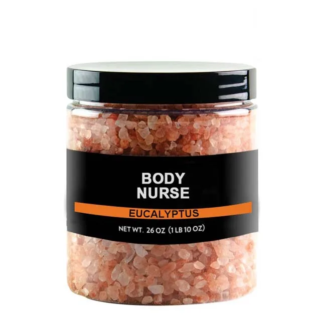 300g customizable private label spa pink himalayan salt body bath scrub with wooden spoon