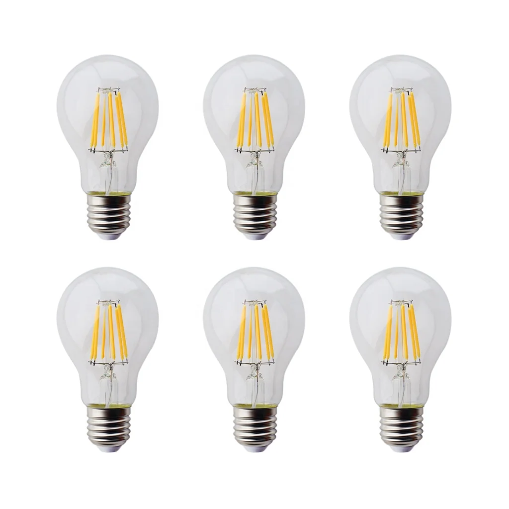 High Brightness Cheap  A60 6W E27 Led Filament Bulb For Party Decoration