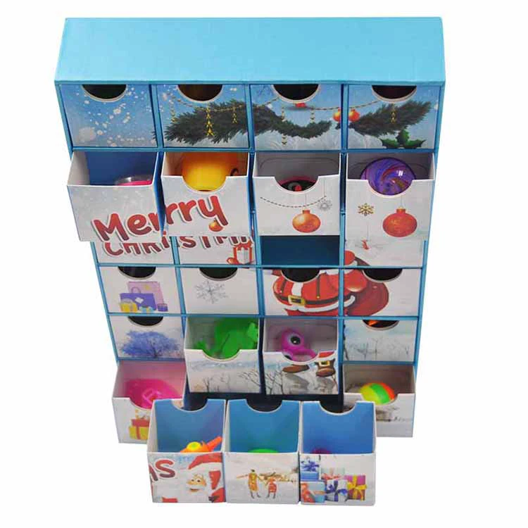 Custom Advent Calendar Package Drawer Box Cardboard Christmas Advent
