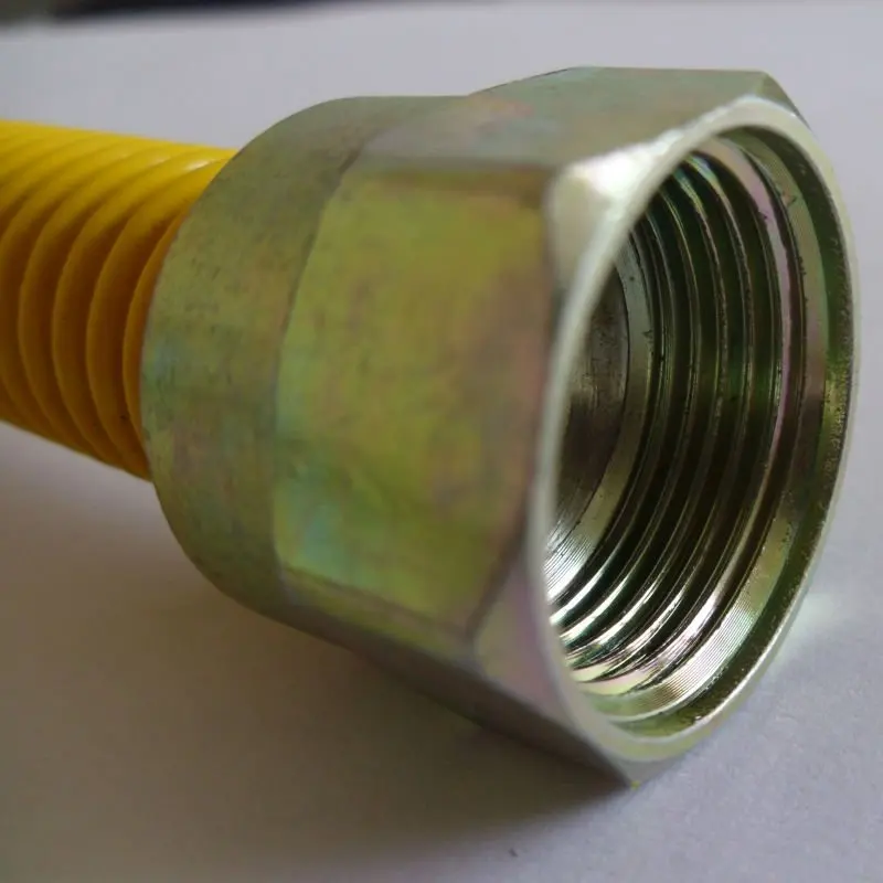 Yellow Coated Flexible Gas Stove Connector, View stainless steel