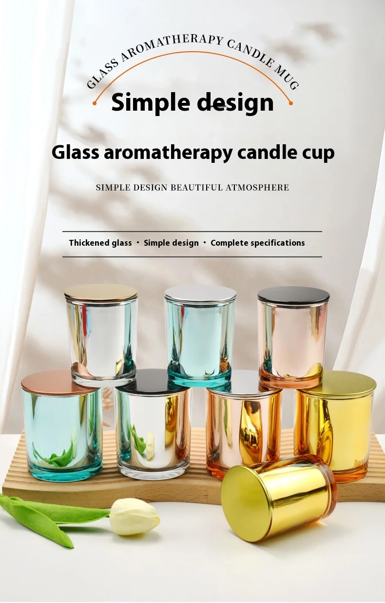 product cylindrical luxury glass candle jar with lid unique empty candle jars-0
