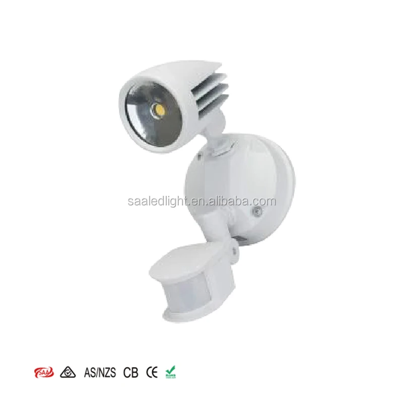 SAA certificated bunnings adjustable heads weatherproof led security flood light with motion sensor for AU/NZ garden