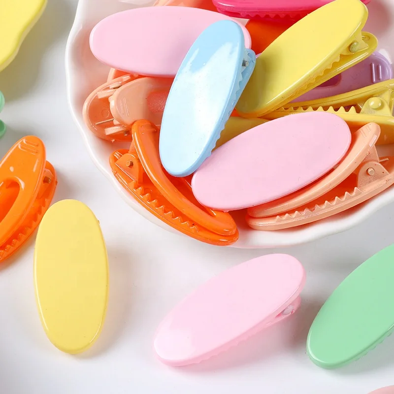 Wholesale Korean Cute Mini Hair Clips Candy Color Ellipse Shaped Hairgrips Resin Hair Claw Clips