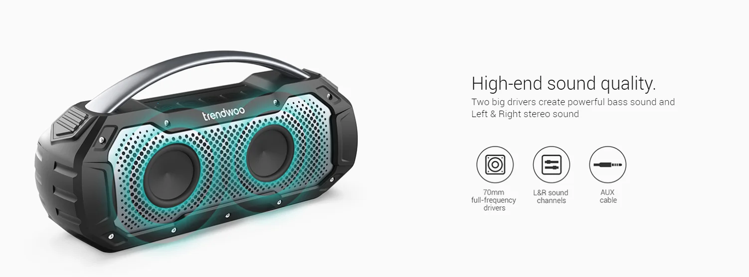 EQ Mode Control IPX6 Waterproof Wireless Portable Speaker - ANKUX.COM