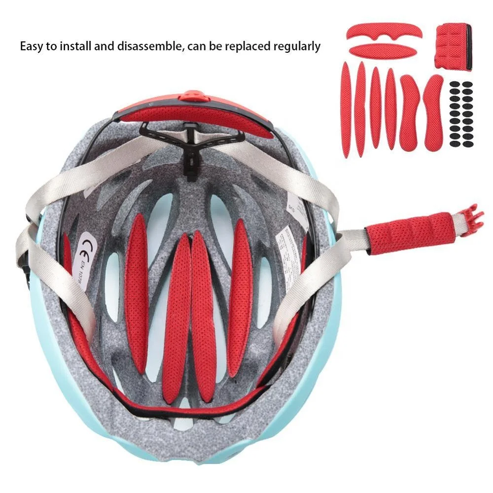 9pcs Motorcycle Bicycle Universal Cycling Helmet Inner Sticker Sponge Pads 