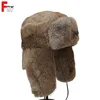 Full Fur Hare Rabbit Fur Russian Fur Hat