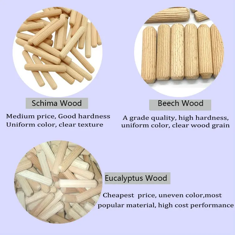 Wholesale Low Price Round Solid Wood Dowels Furniture Hardware