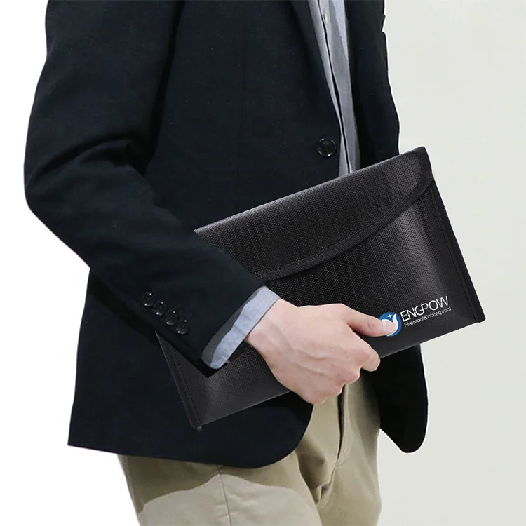 Waterproof Fireproof Safe Storage Pouch Envelope For A4 File Folder