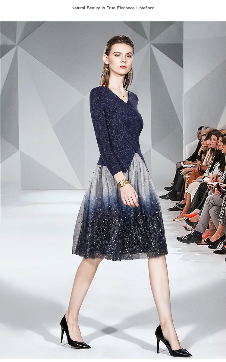 Women Wholesale Korean Dresses Skirt And Blouse Slimming Style Mesh