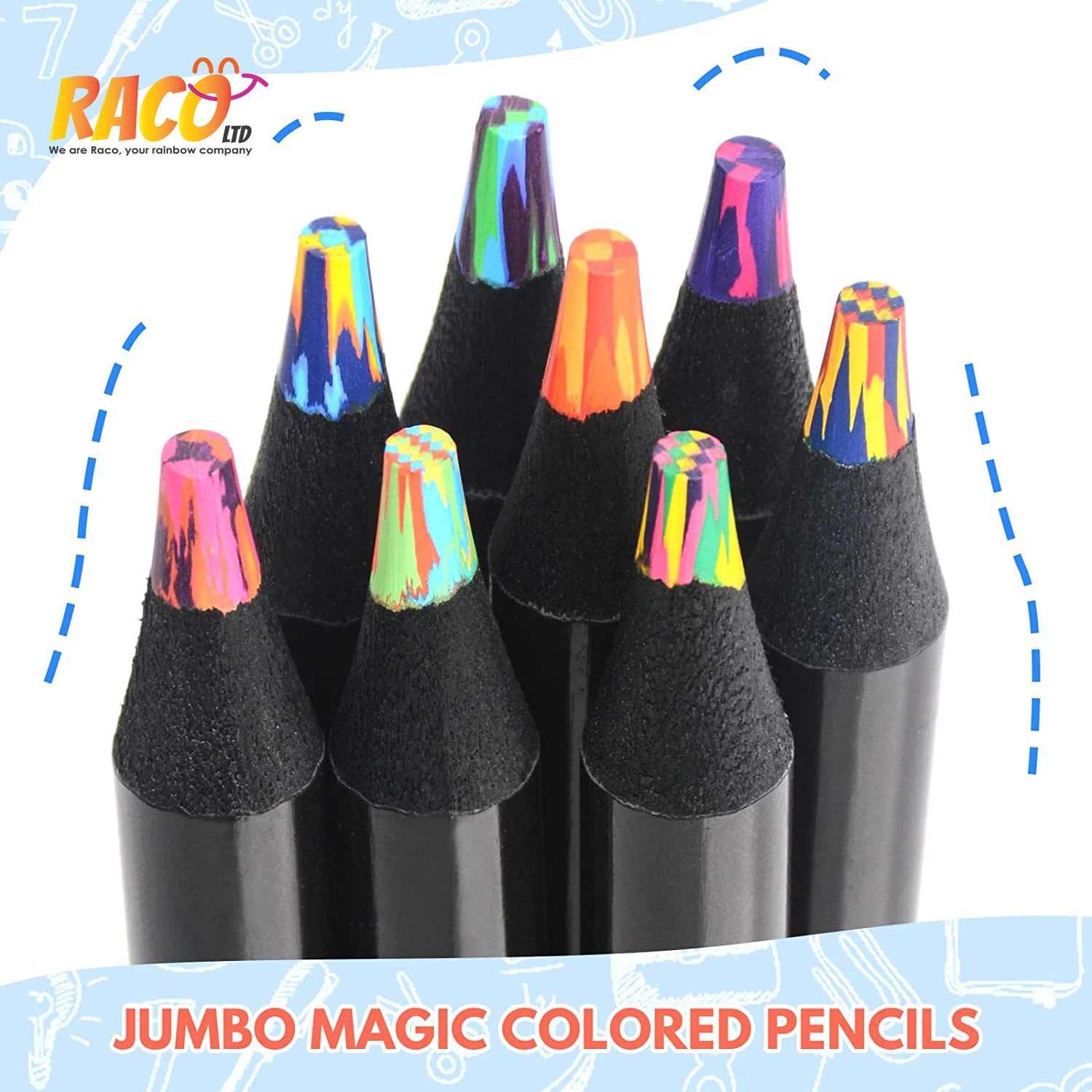 Colored Pencils For Adult Coloring,8 Colors Magic Jumbo Colored Pencil