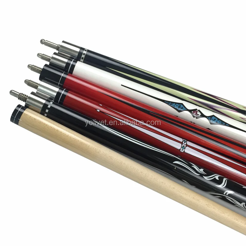 Xmlivet Cheap Billiard Cues In 12.75mm Tip 1/2 Split Maple Wood Promotional Cues In 58inch
