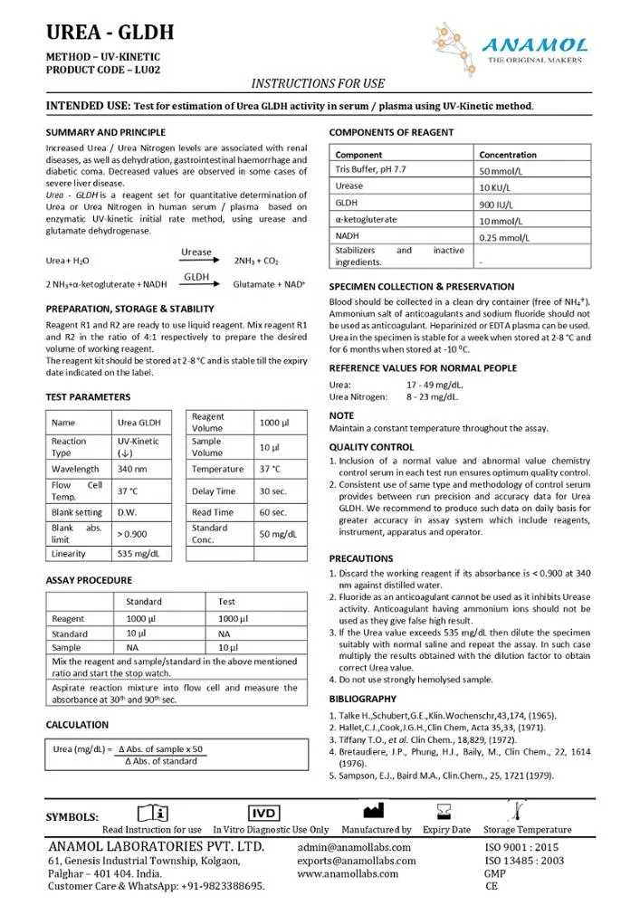 Urea Kit Gldh Method. Buy Urase Uv Method,Urea Uv Kit