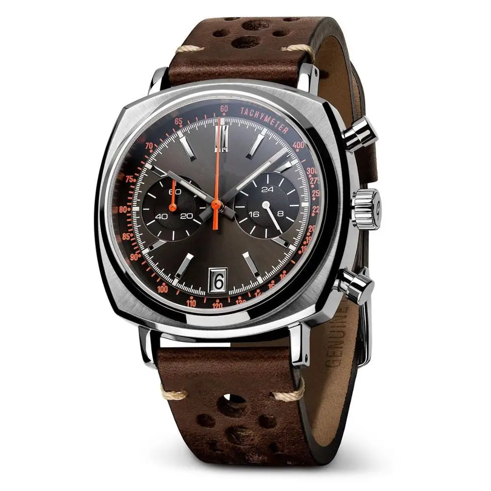 Genuine Leather Automatic Chronograph Geckota Watch