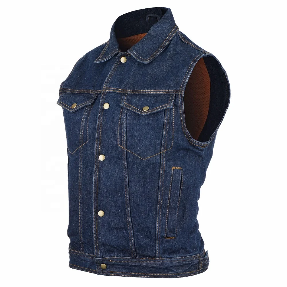 men's blue jean vest