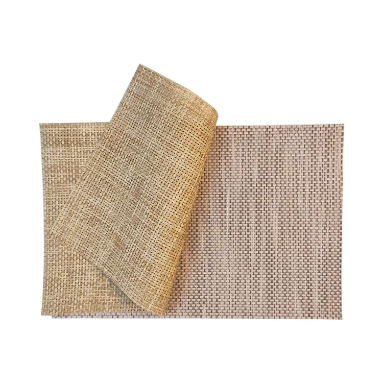 Factory Supplier Stocked Pvc Table Mat Rectangle Woven Placemats Sets