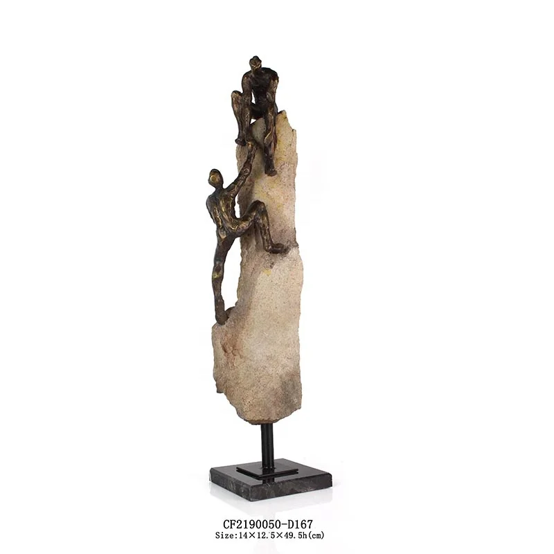 Resin stone imitated resin bronze abstract figure statue home decor details