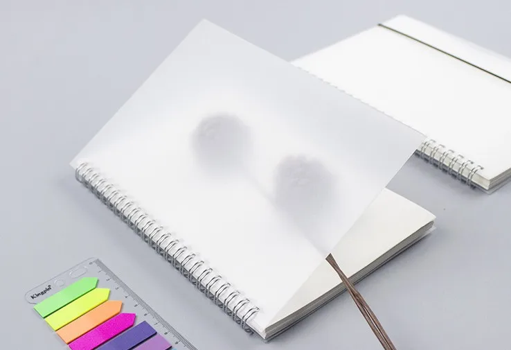 High Quality Frosted Spiral Transparent Hard Plastic Notebook Clear Pp