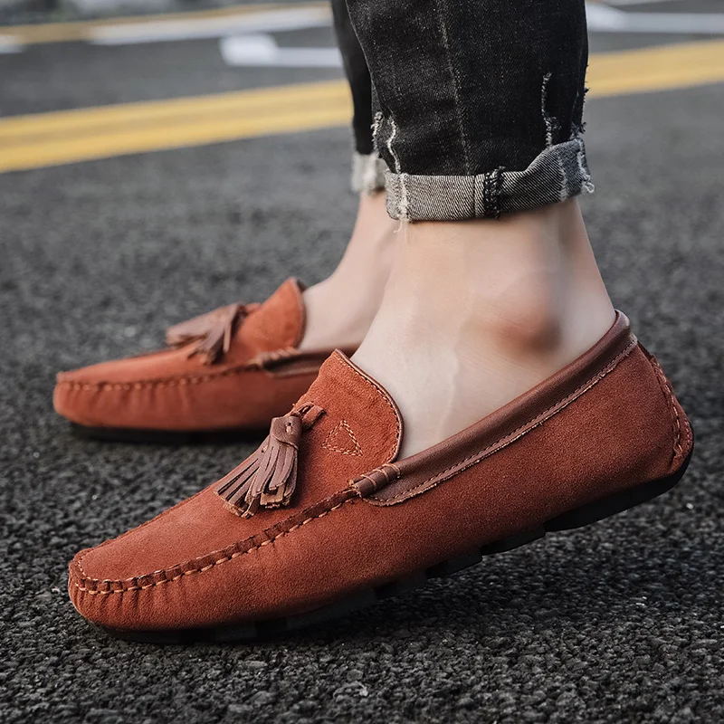 Hombre Zapatos de Zapatos sin cordones de Mocasines Mocasines Tods de Ante de color Rojo para hombre 