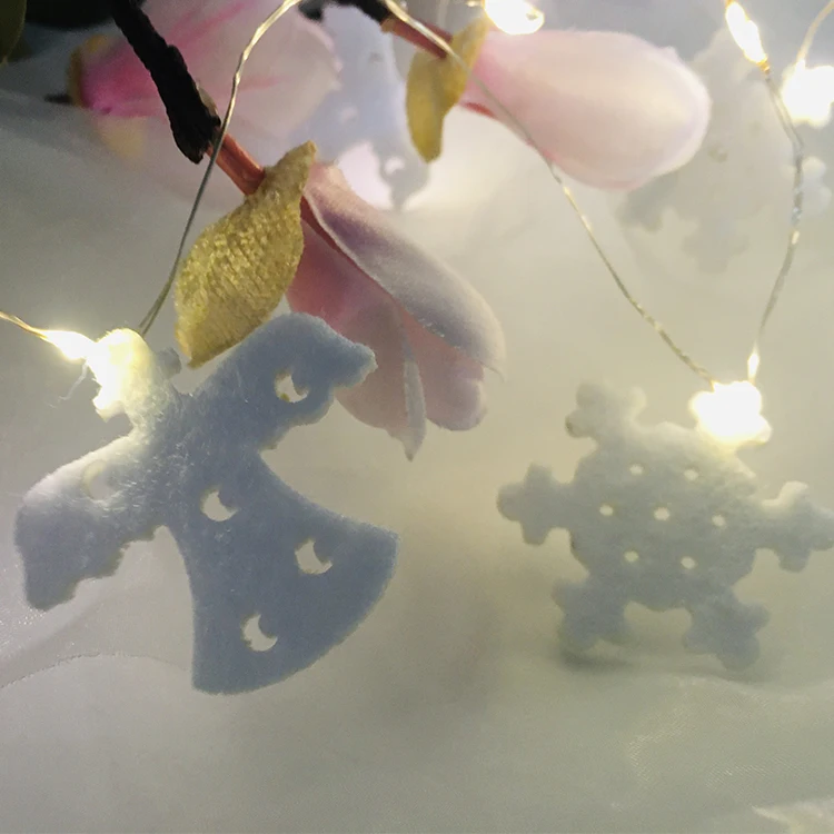 Christmas Tree Decoration Non-woven Snowflake Rope Light Outdoor