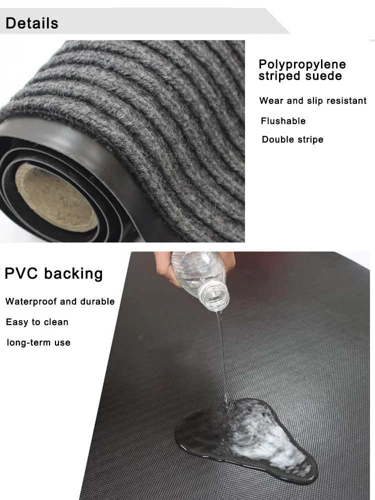 PVC  double stripe ribbed carpet for hotel outdoor usage