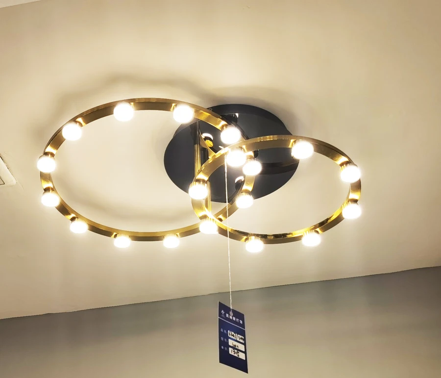 现代环形圈吸顶灯灯led亚克力布灯客厅餐厅