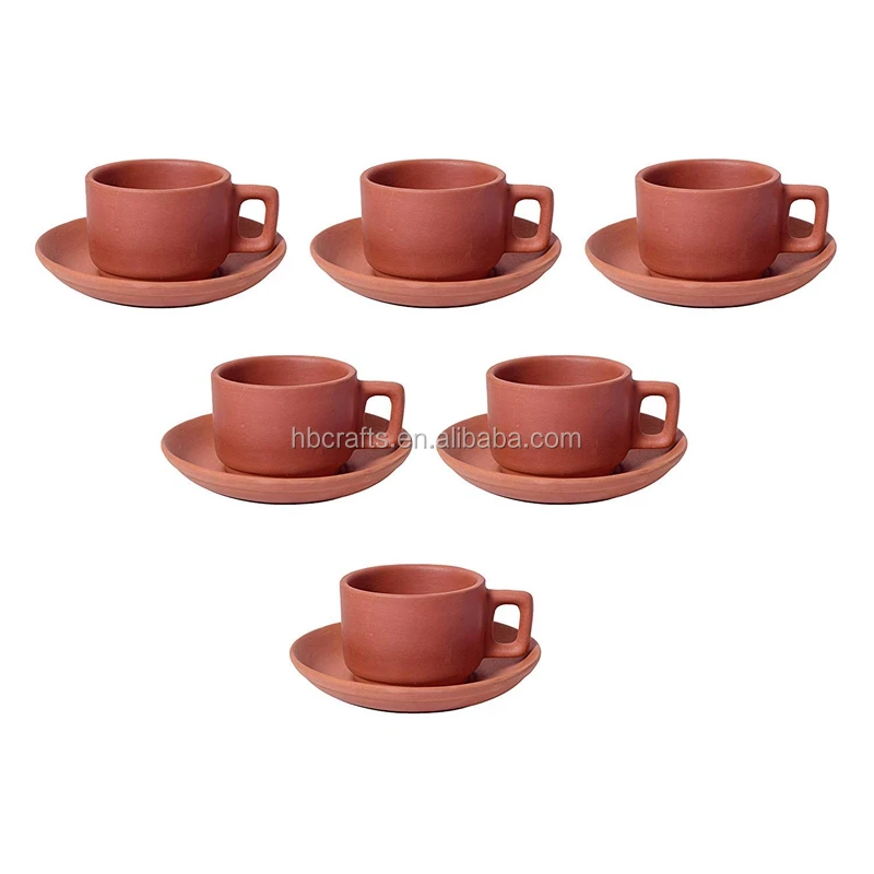 6 unidades, 200 ml Earthen Juego de vasos de arcilla