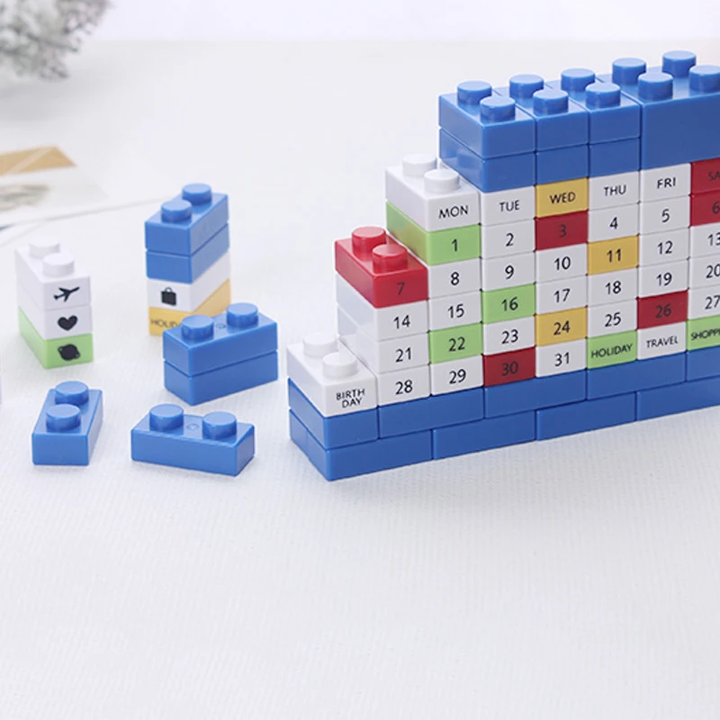 Custom Creative Calendar Diy Desktop Decoration Building Blocks Desk