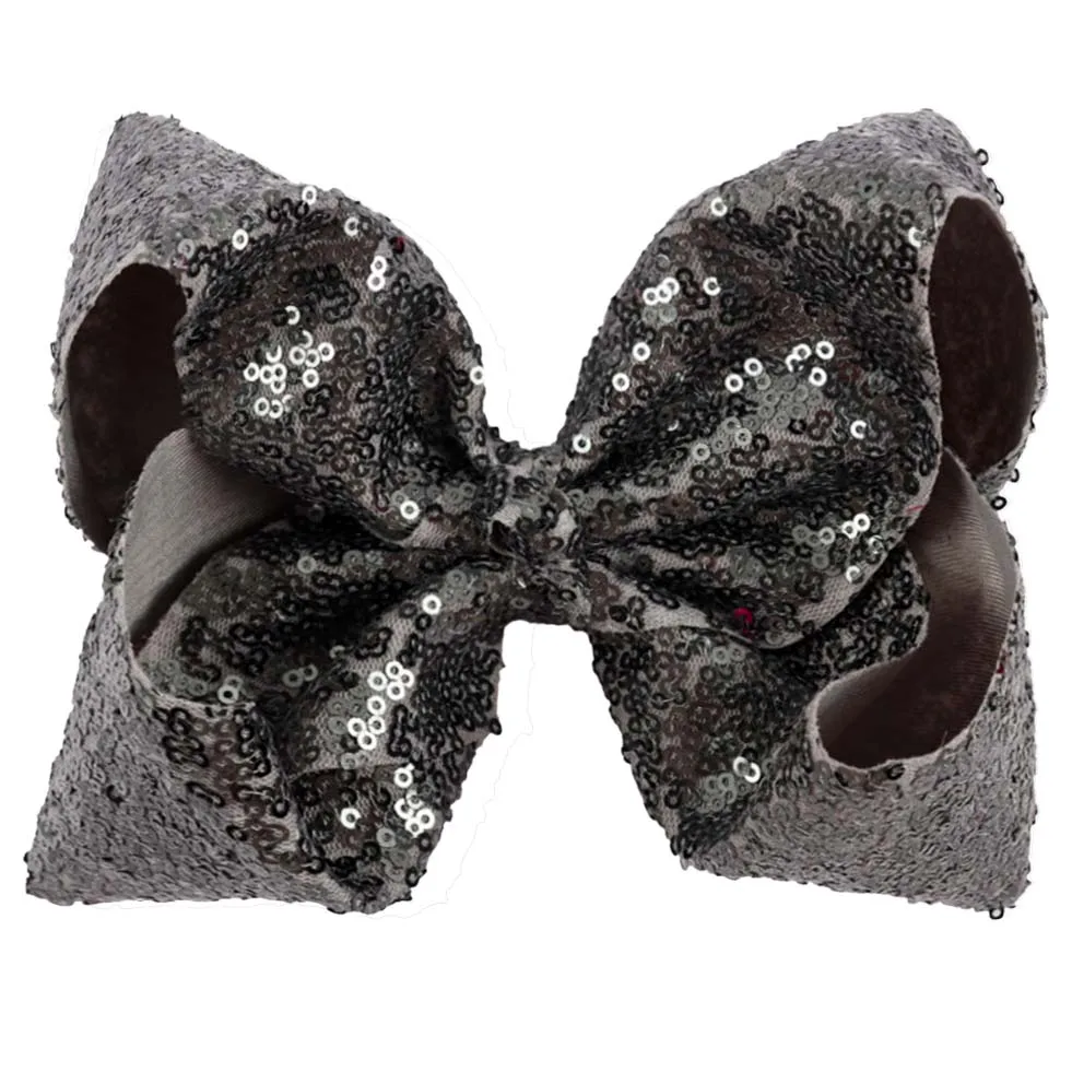 8 inch sequin big hair bow for girl