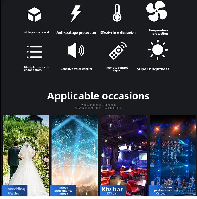 product 24 18w full color led par lights voice controlled ktv bar stage lighting cross border four in one wedding fill light stage-5