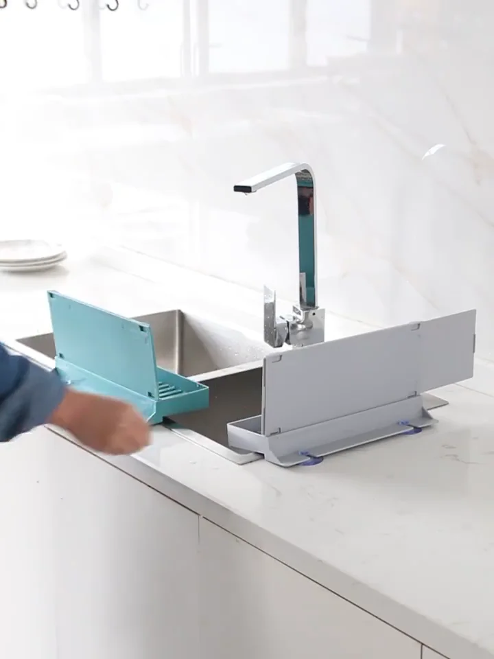 Stretchable Sink Water Splash Guard Dish Washing Baffle Board With Organize. Buy Kitchen Sink