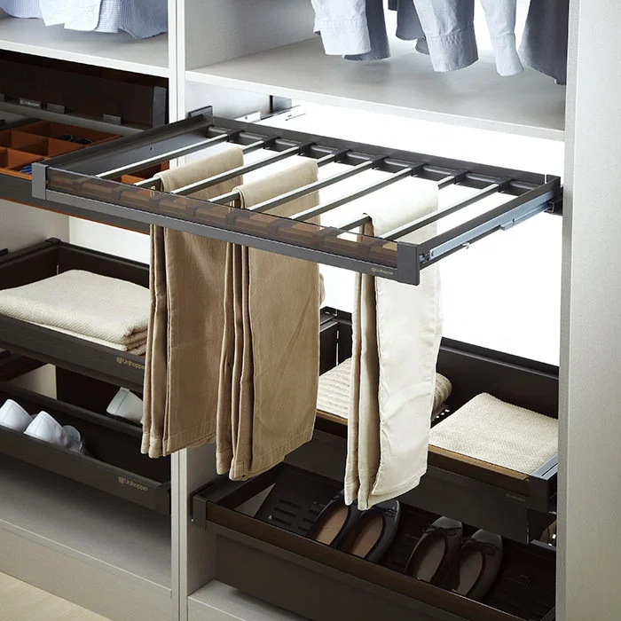 Closet Organizer Rack,Pull-Out Closet Rod Cabinet Pull Out Clothes