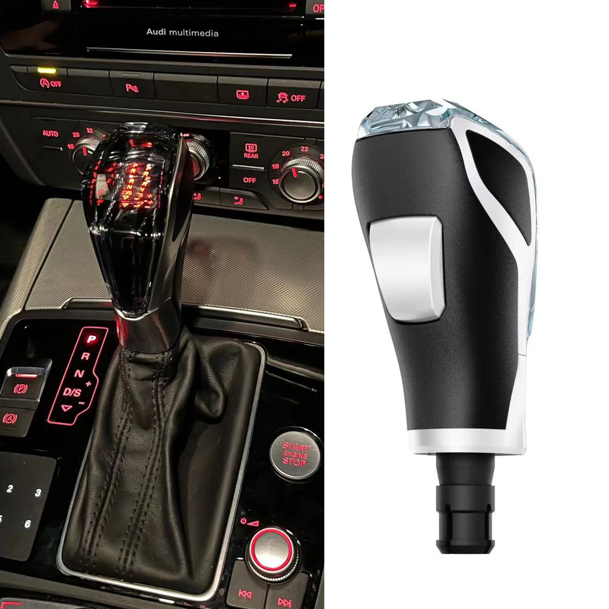 Crystal Shift Knob Touch Activated Led Light Illuminated Gear Shift Knob For Old Audi A4l/a5/a6l