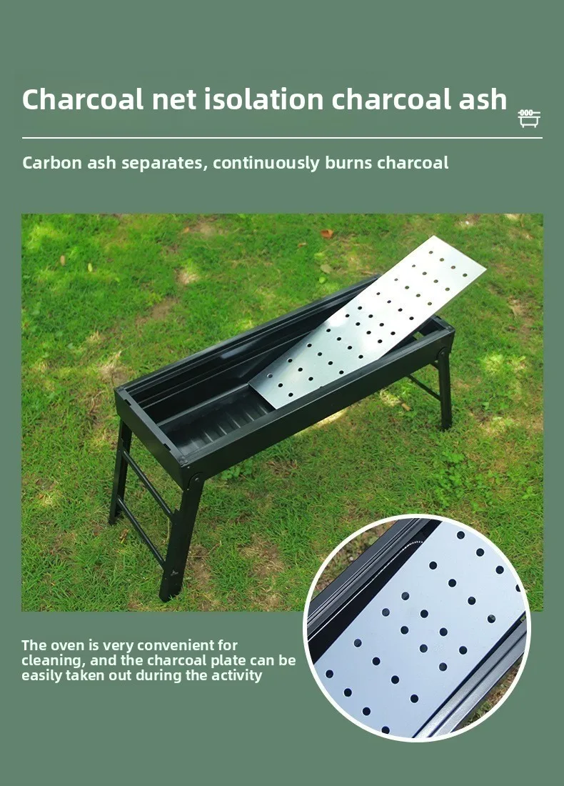 Zibo Stainless Steel Portable Outdoor BBQ Charcoal Grill Small Stove with Smokeless Folding Rack Meat Roaster Oven for Camping