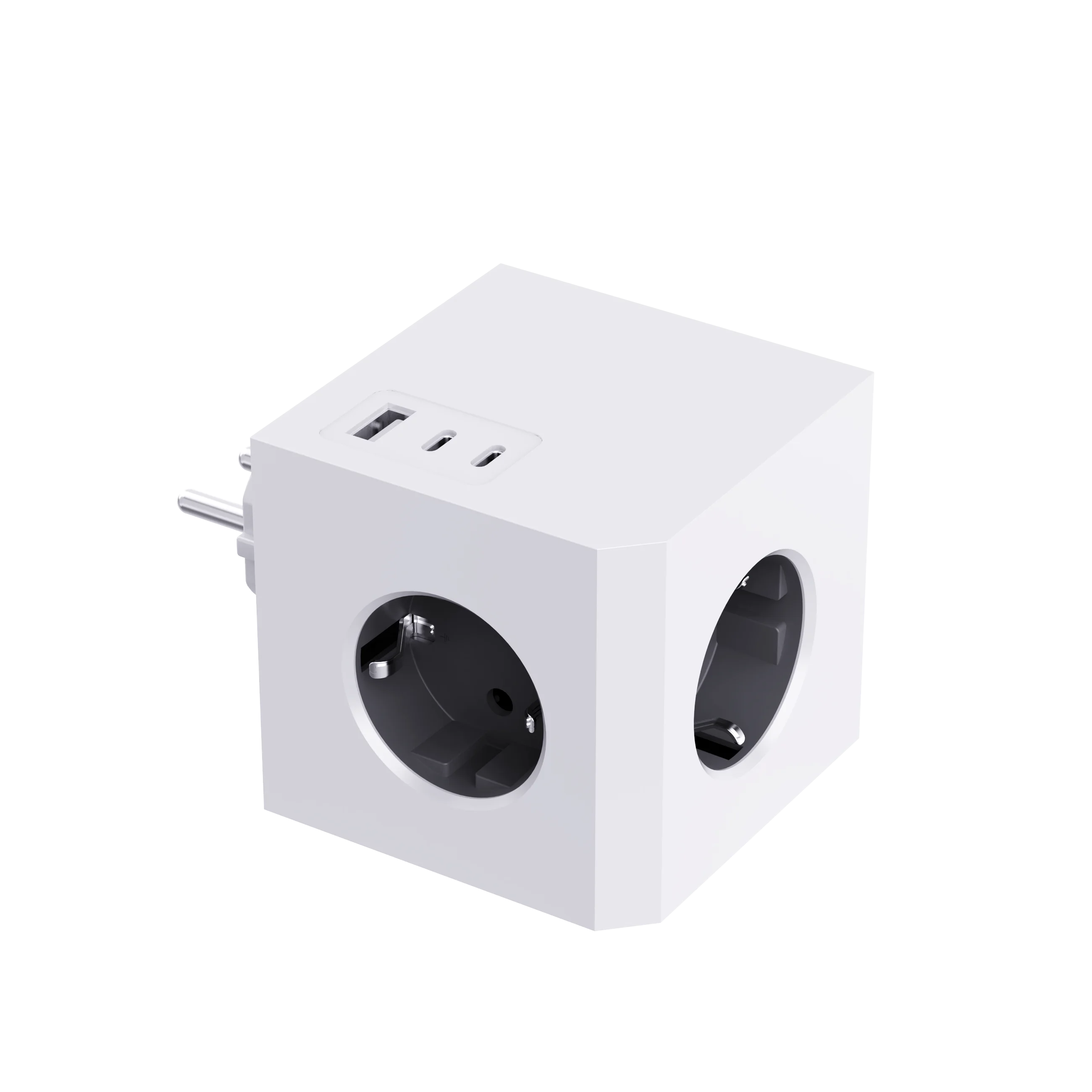 Cube Socket 3 Outlets Power Extension Socket with USB Port Modern ...
