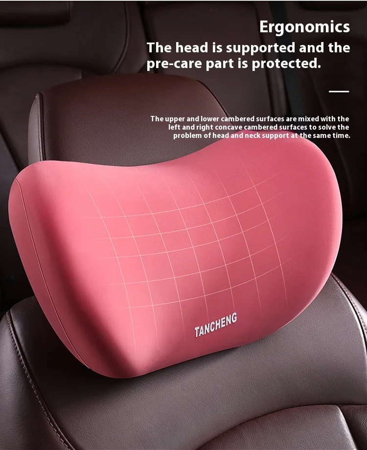 Car Headrest Neck Pillow Summer Driving Airline Grade Neck Cushion Leather Material for Car and Aviations Seat supplier