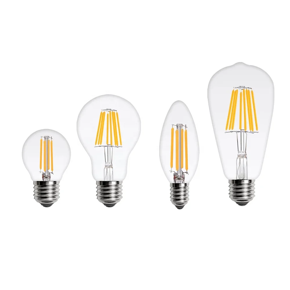 E27 E12 Retro Edison LED Filament Bulb Lamp 110V 220V Light Bulb C35 G45 A60 ST64 G80 G95 G125 Glass Bulb Vintage Candle Light